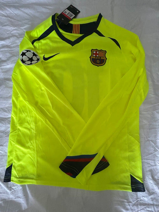 Barcelona away highlighter retro jersey